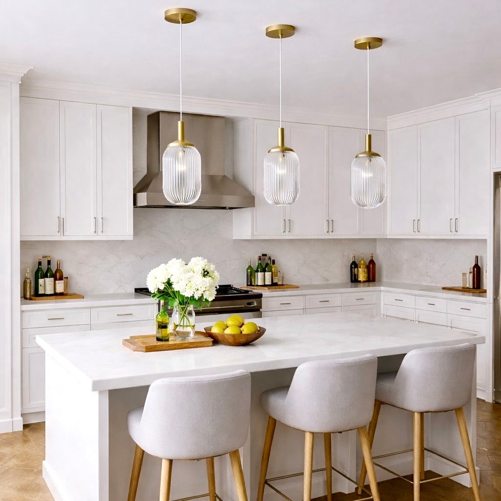 Gemma Pendant Lamp - Gold And Clear 110-120V 1PC