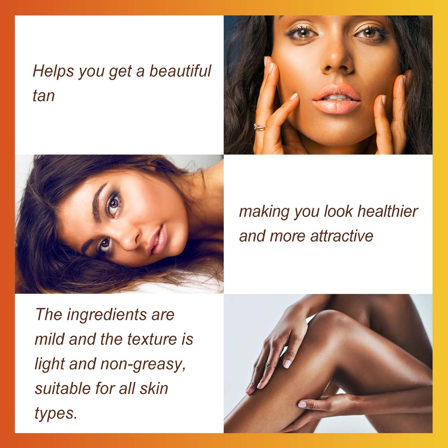 Natural Tanning Cream - Moisturizing Body Bronzer with Cocoa & Carrot Oil