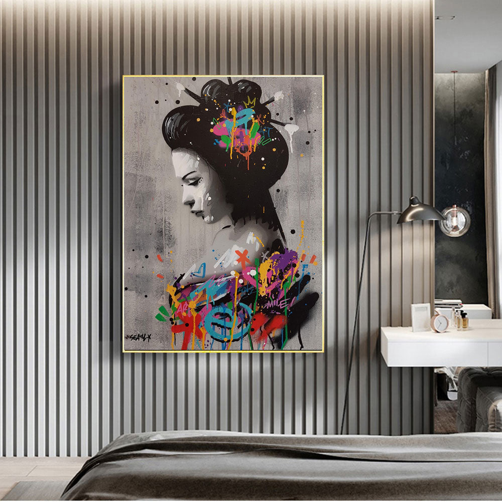 Street Graffiti Character Canvas Wall Art - Modern Oil Painting, Multiple Sizes