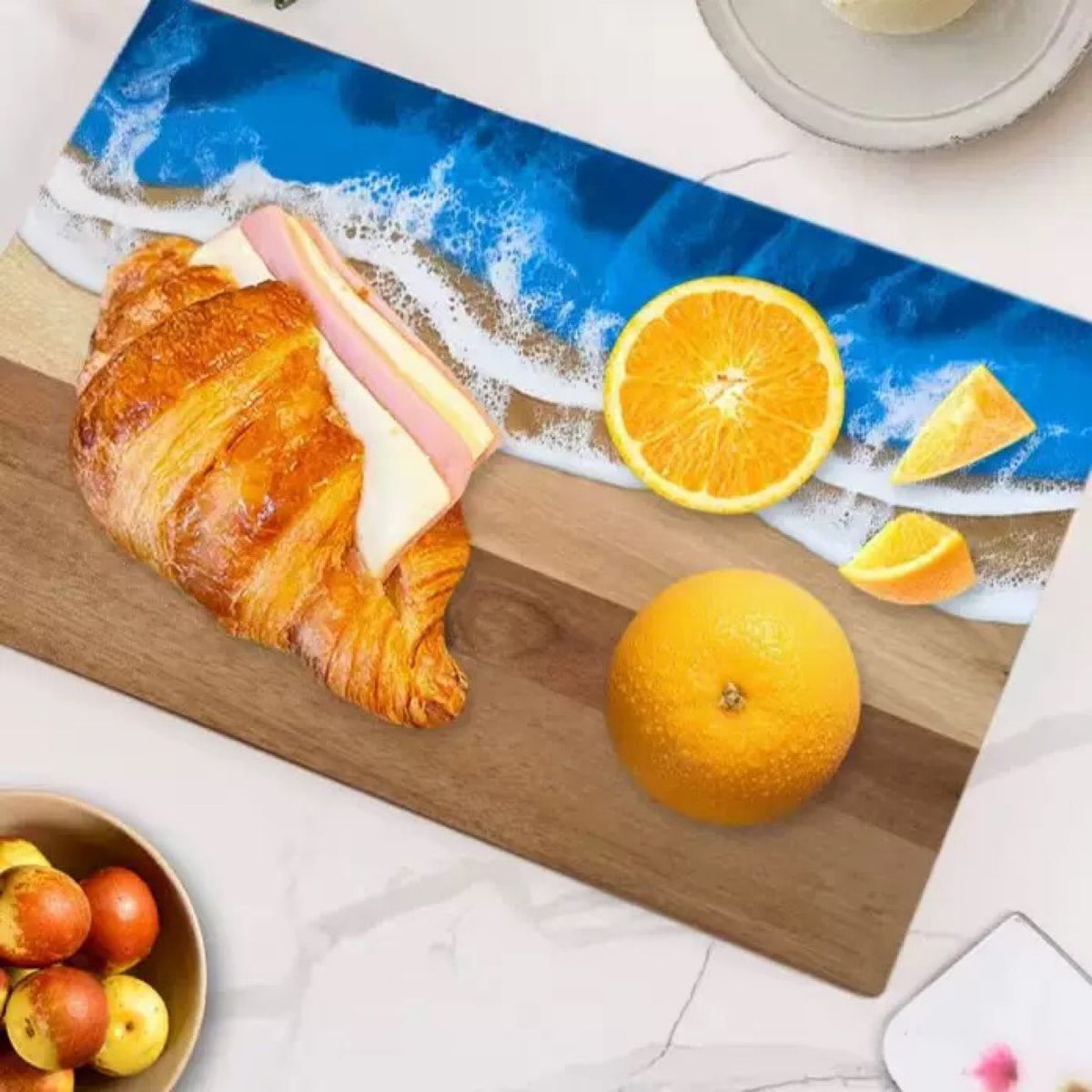 Epoxy Resin Acacia Wood Cutting Board - Rectangular Food Preparation Surface