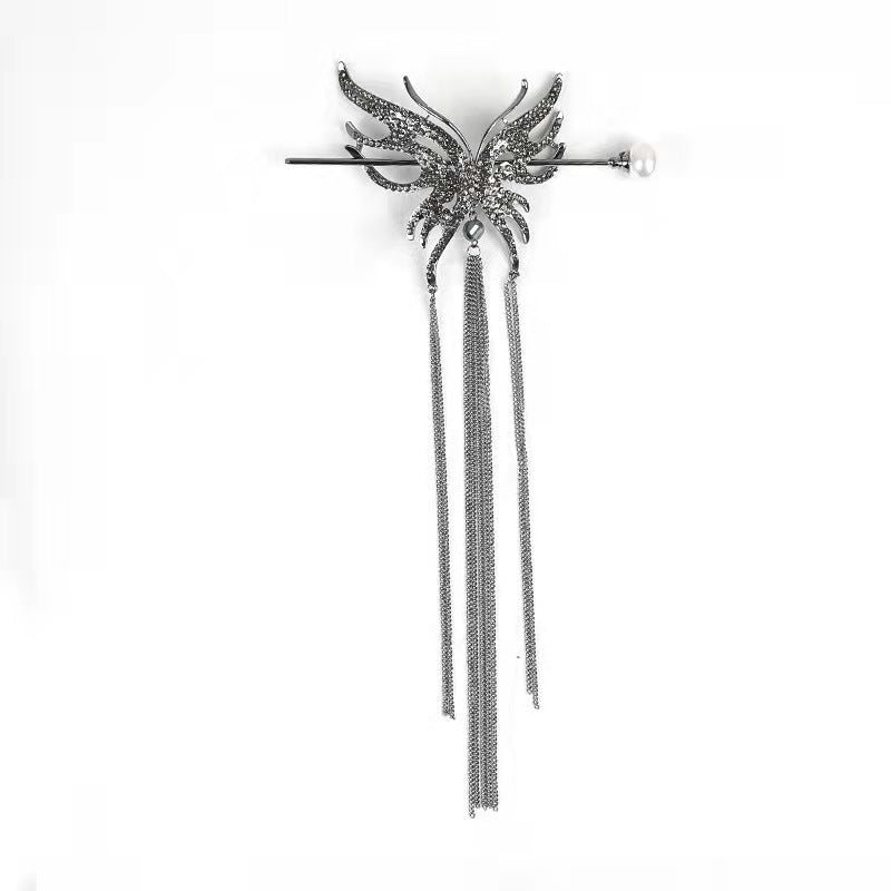 Butterfly Tassel Hairpin Alloy Curling Hair Clip