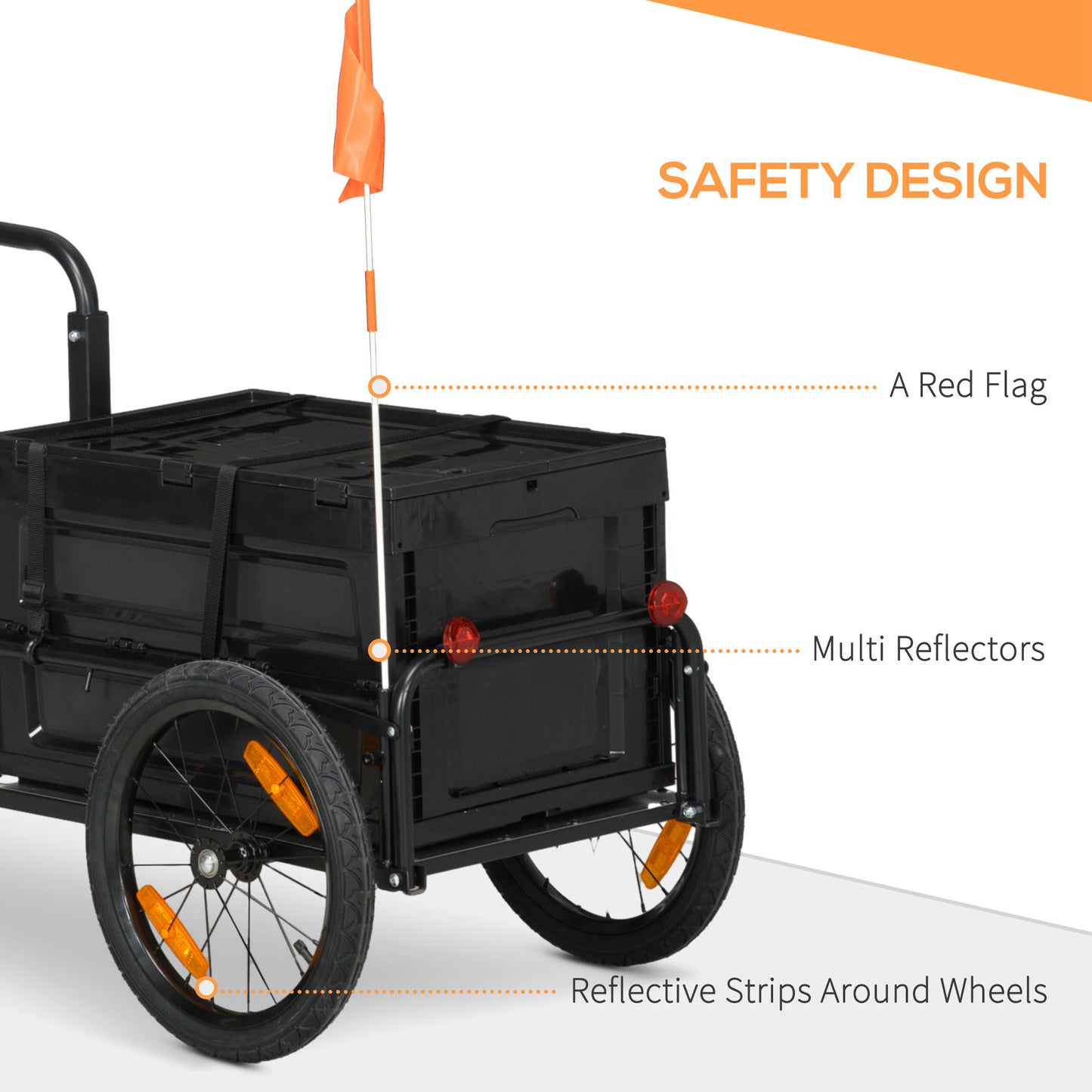 Bicycle Cargo Trailer with Removable Storage Box - Black