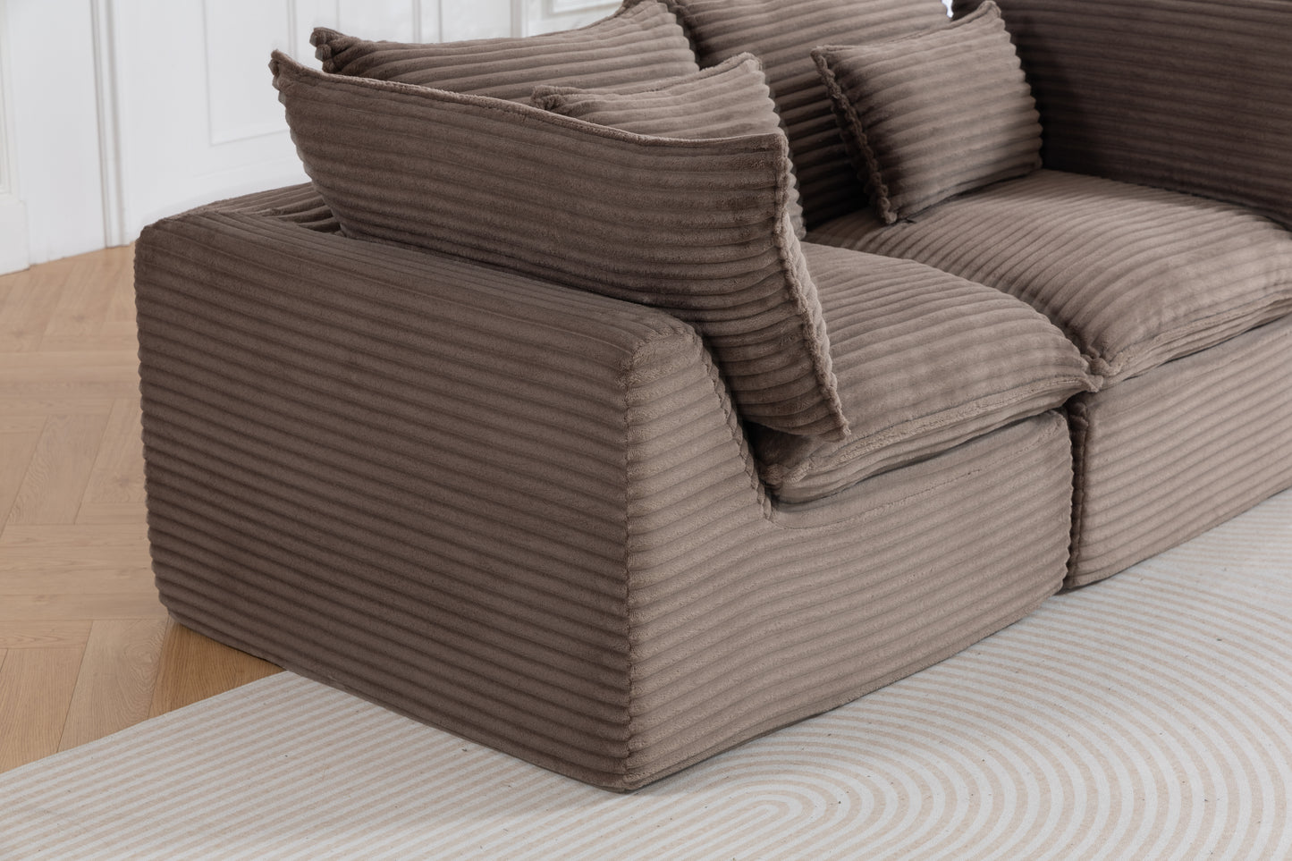 Modular Sectional Sofa - Oversized 2-Seat Cloud Couch in Khaki