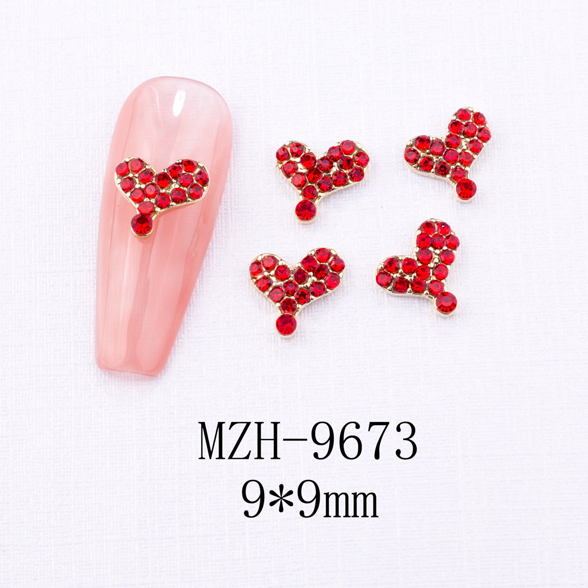 Glass Nail Decorations with Red Bow Design - Assorted Series