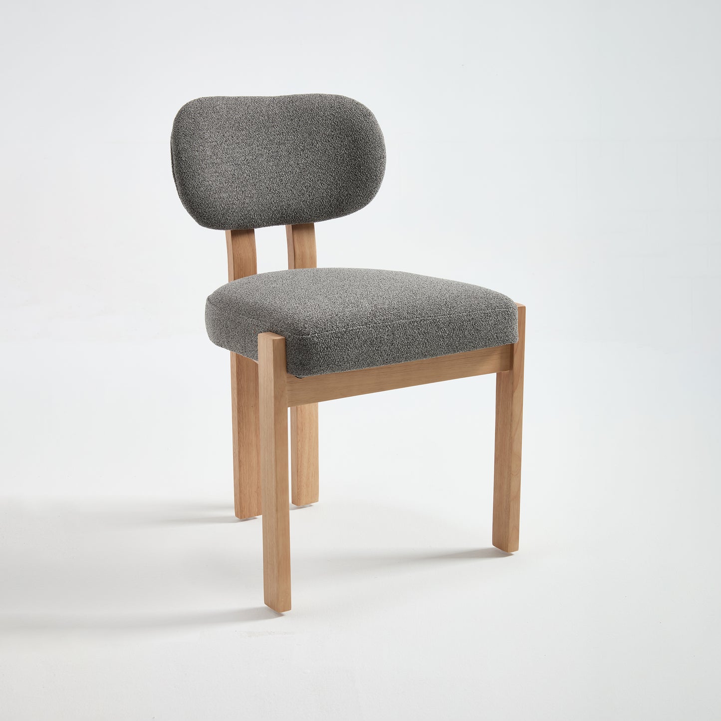 Set of 2 Modern Fabric Upholstered Dining Chairs - Grey