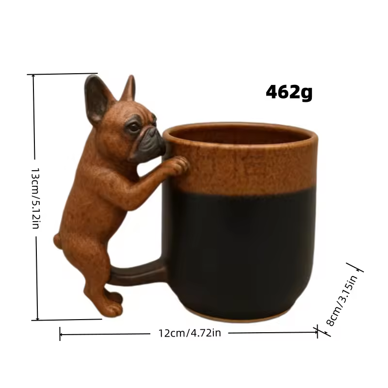 3D Handmade Dachshund Mug - Unique Ceramic Dog Coffee Cup