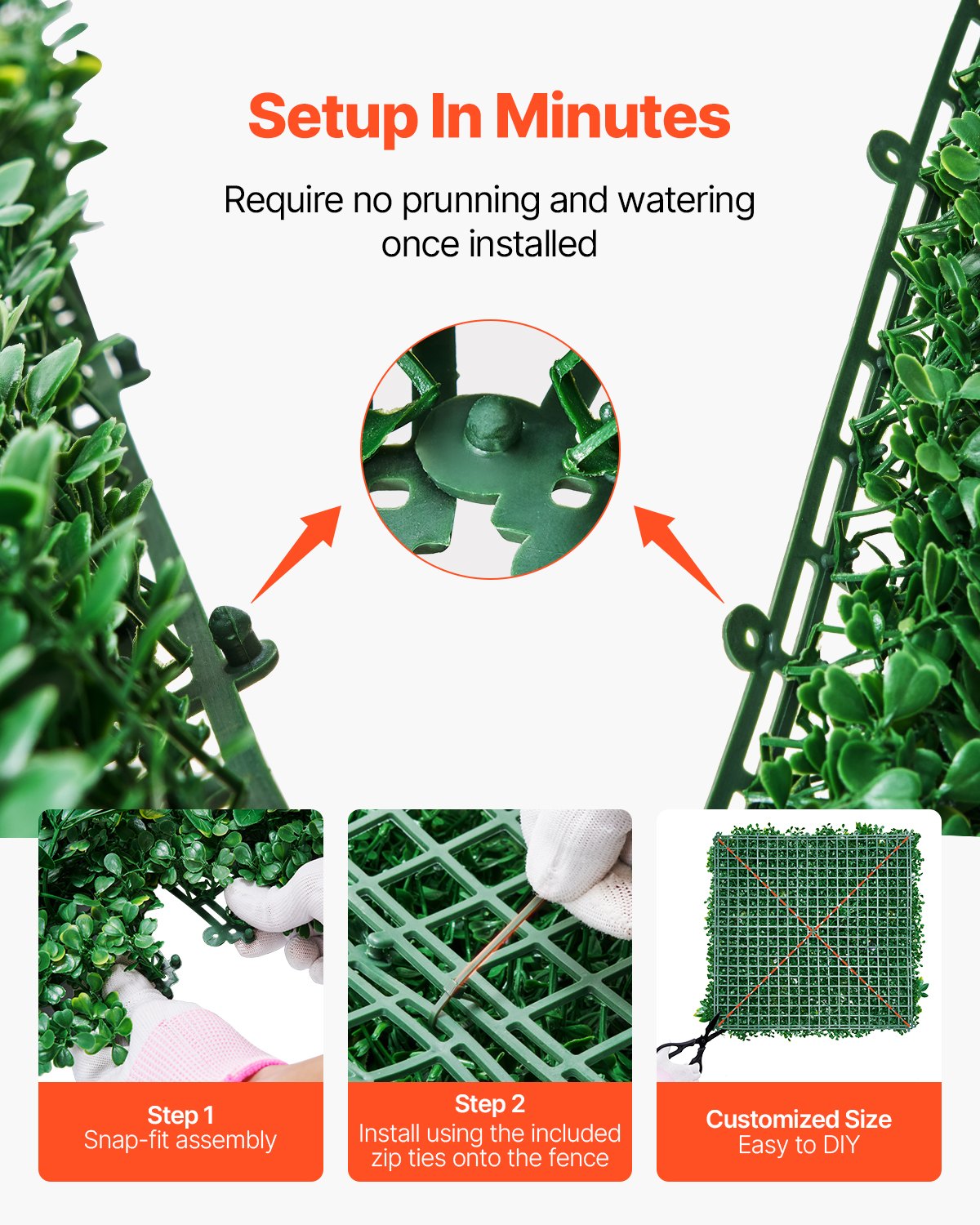 Artificial Grass Wall Panels 12 Pieces 20x20 Inch Outdoor Privacy Fencing