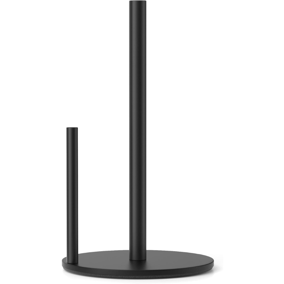 Premium Black Stainless Steel Paper Towel Holder with Weighted Base