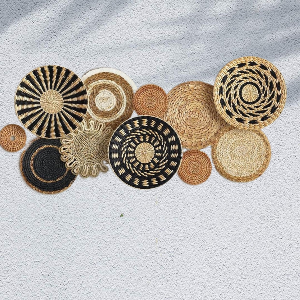 Handmade Straw Woven Wall Decorations Bohemian Wall Art Set