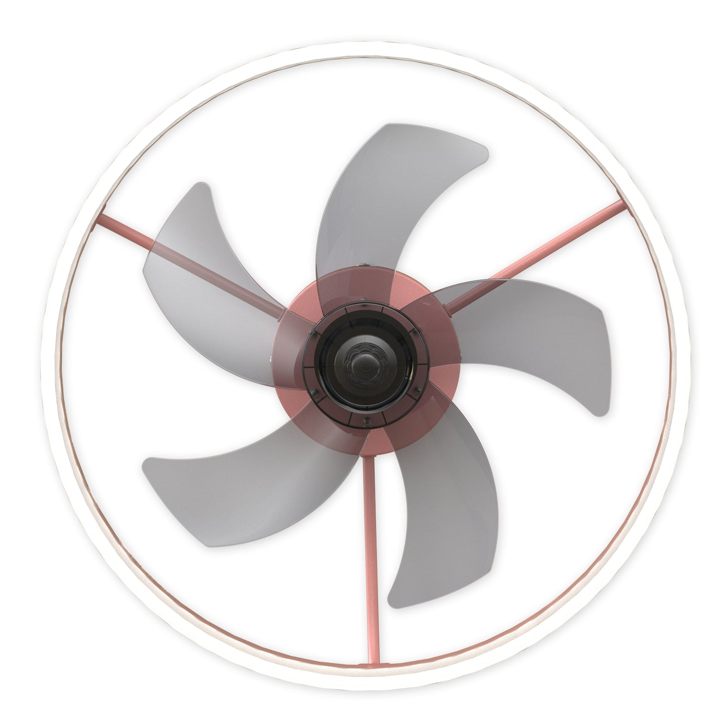Dimmable LED Ceiling Fan with Lights - Modern Thin Design, Pink