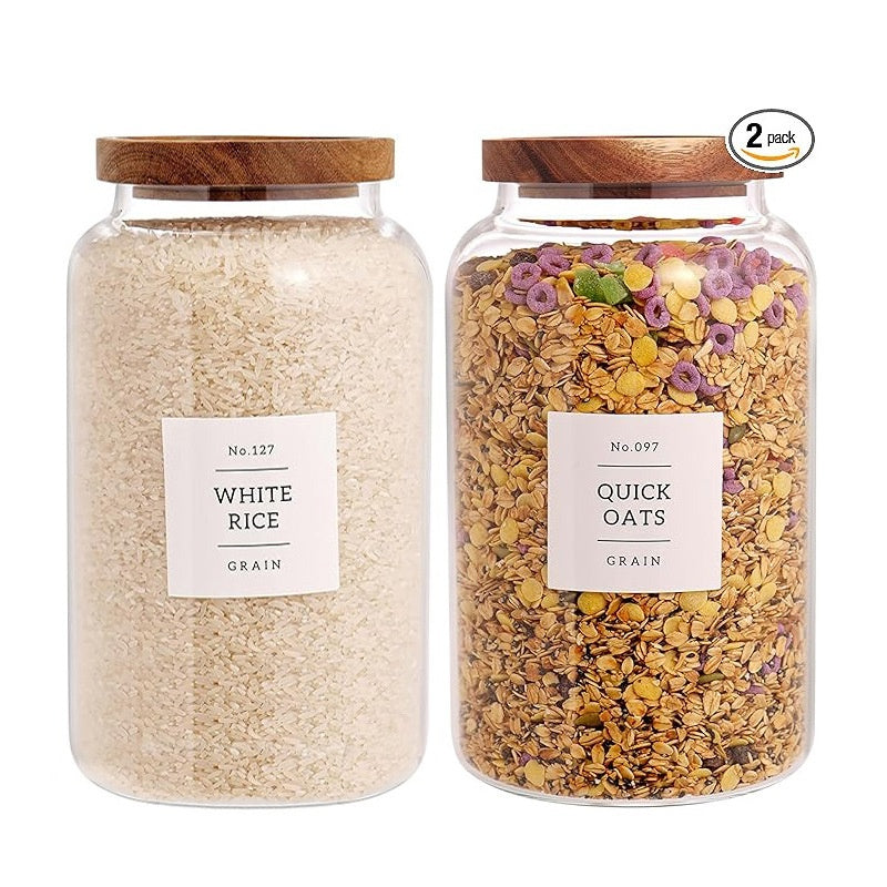 Glass Sealed Storage Bottles for Cereals Snacks & Candy, 1250-2800ml Set