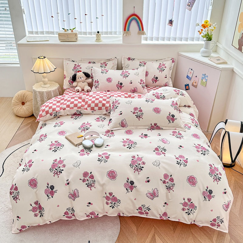 Pure Cotton Bed Sheets Set Minimalist Soft Bedding for Home