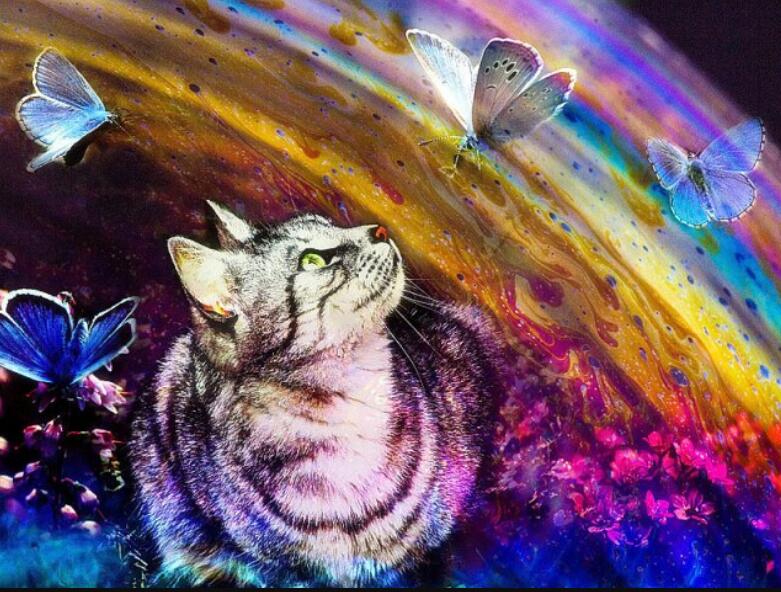 Diamond Painting Cross Stitch Kit for Home Decor - Butterfly Animal Design