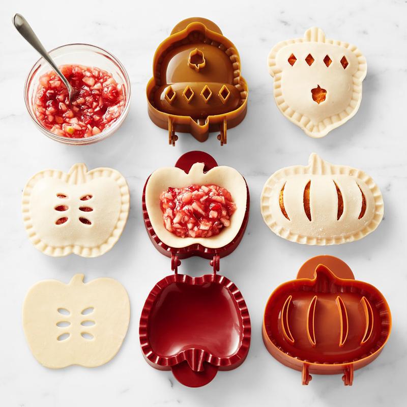 Halloween & Christmas Hand Pie Mold Set of 3 - Apple, Pumpkin, Acorn Shapes