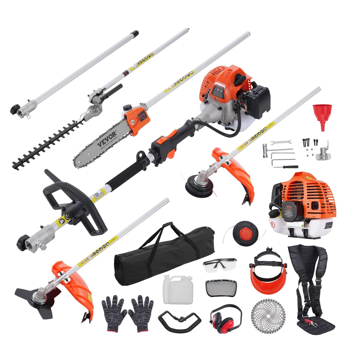 Multi-Function Garden Trimming Tools 43CC Gas Hedge Trimmer & Pole Saw