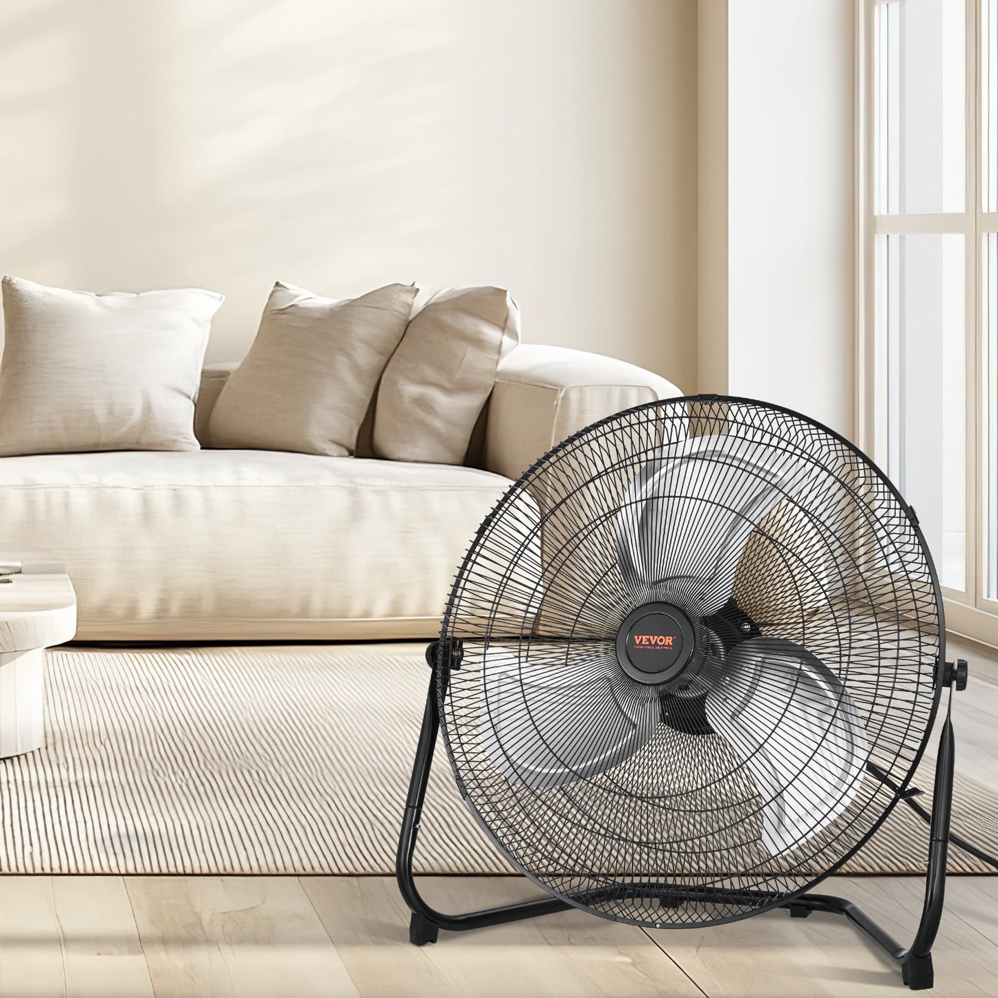 High-Velocity 20-Inch Floor Fan - 3 Speeds, Adjustable Tilt