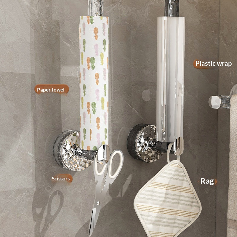 Wall-Mounted Storage Shelf with Strong Adhesive No Drilling Needed - Clear Silver/Gray