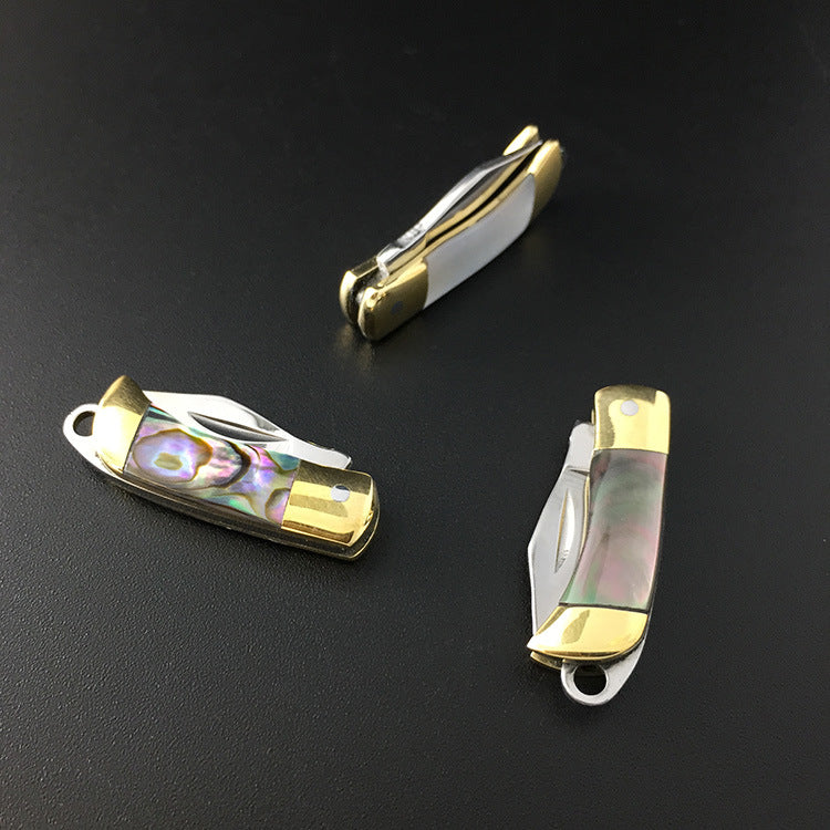 Mini Folding Knife with Shell Handle - Portable Kitchen & Garden Tool