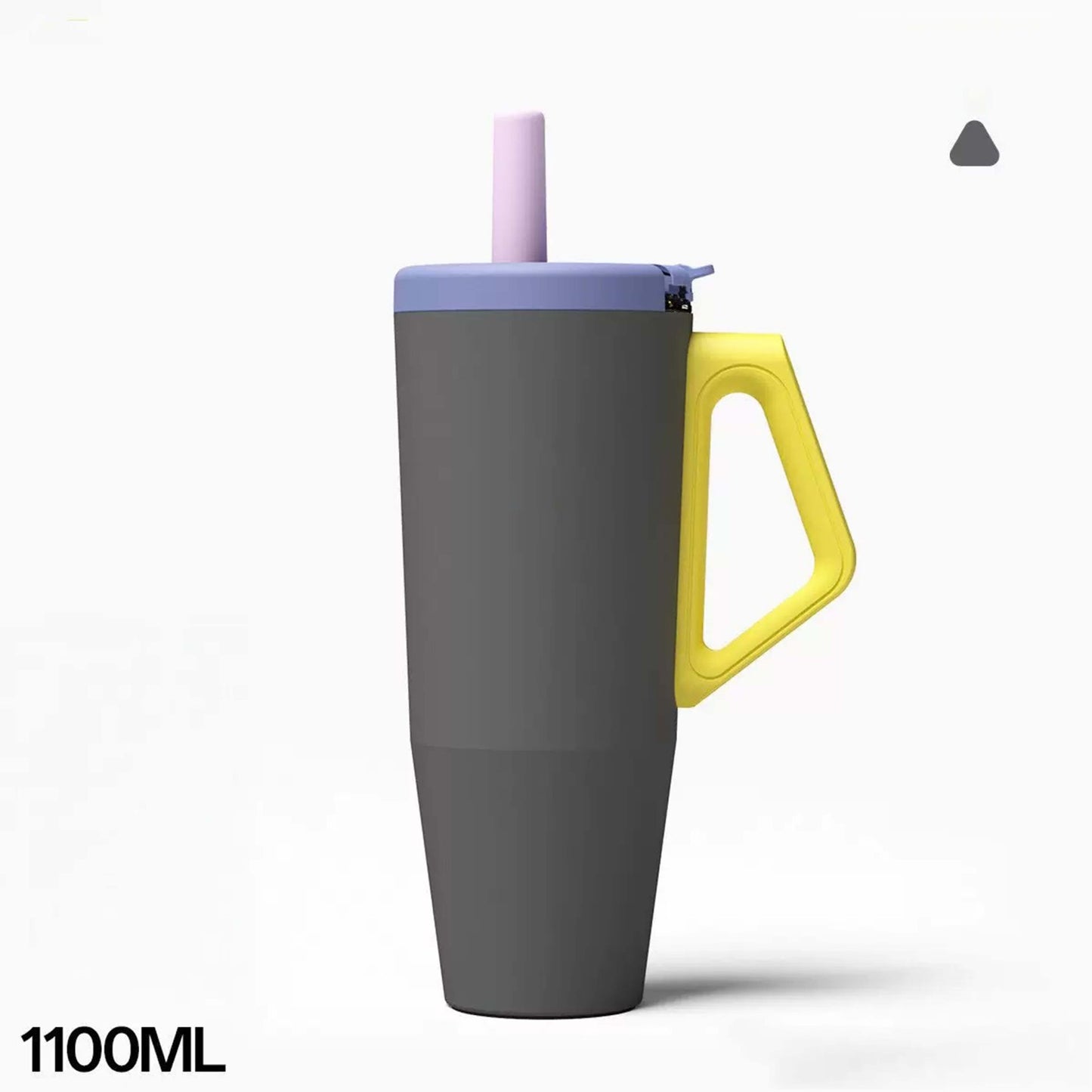 Insulated Stainless Steel Cup with Handle and Straw - 1100ml Multiple Colors