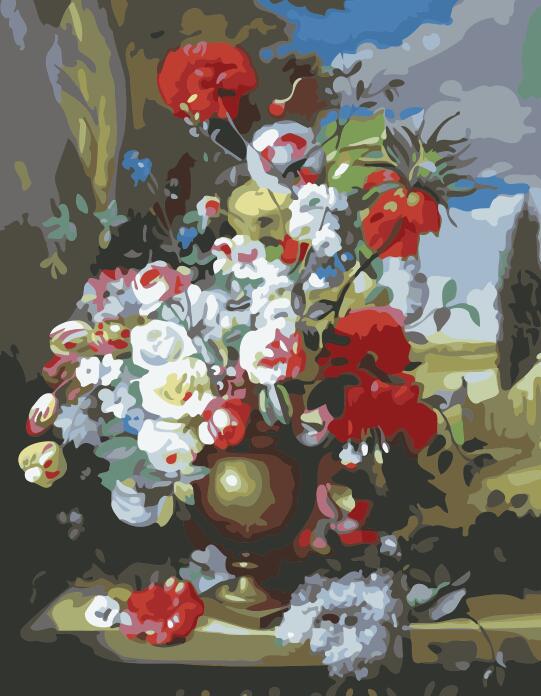Digital Oil Painting Flowers Canvas Wall Art Frameless Home Decor