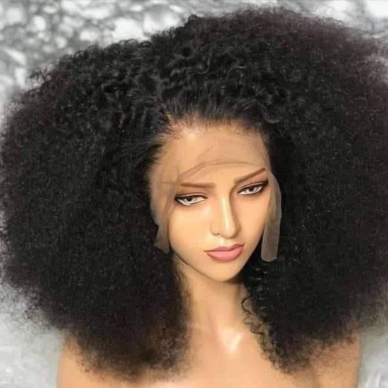 Front Lace Real Explosion Wig - Afro Kinky Curly Synthetic Hair for Ladies