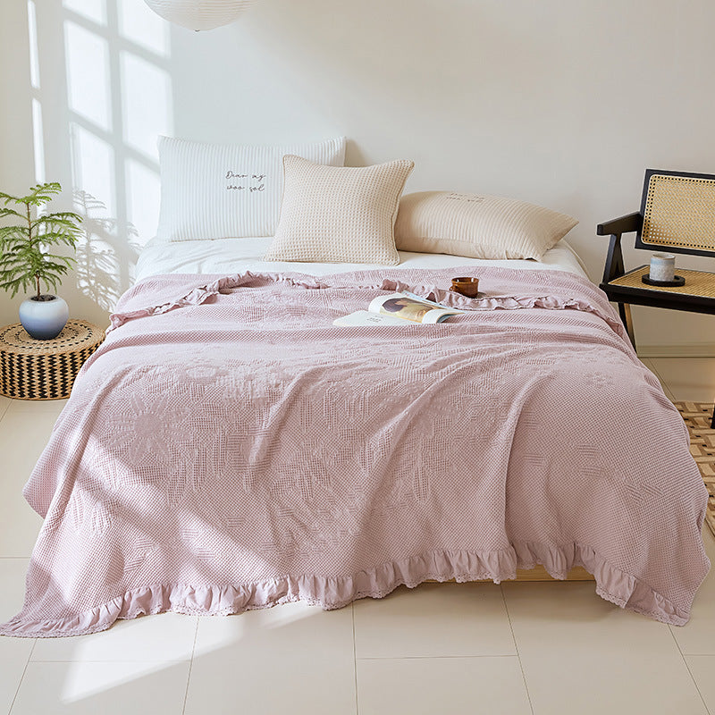 Cotton Waffle Embossed Towel Blanket - Multiple Sizes & Patterns