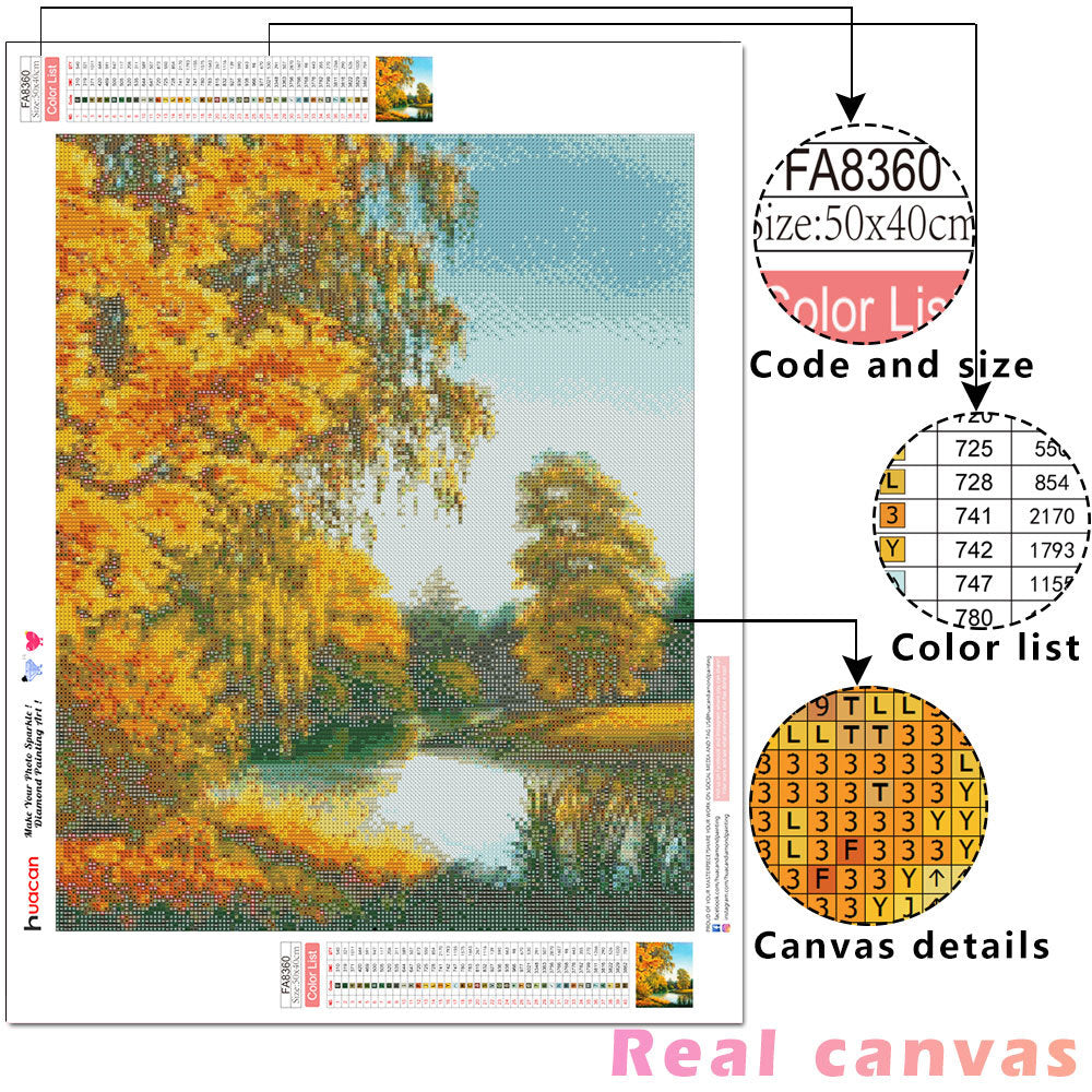 Diamond Painting Mosaic Kit Autumn Landscape - Full Drill Cross Stitch Art