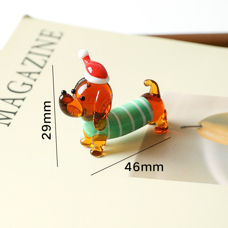 Decorative Glass Pet Figurine for Living Room - Modern Animal Ornament