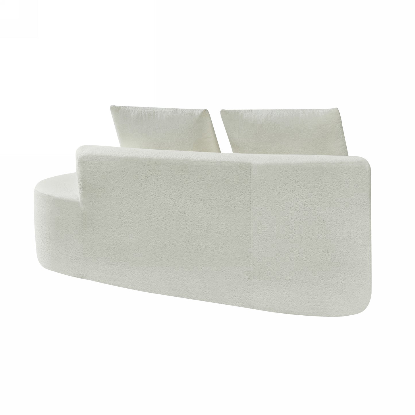 116" Modern Curved Sectional Sofa - Beige Upholstery, 2-Piece Set