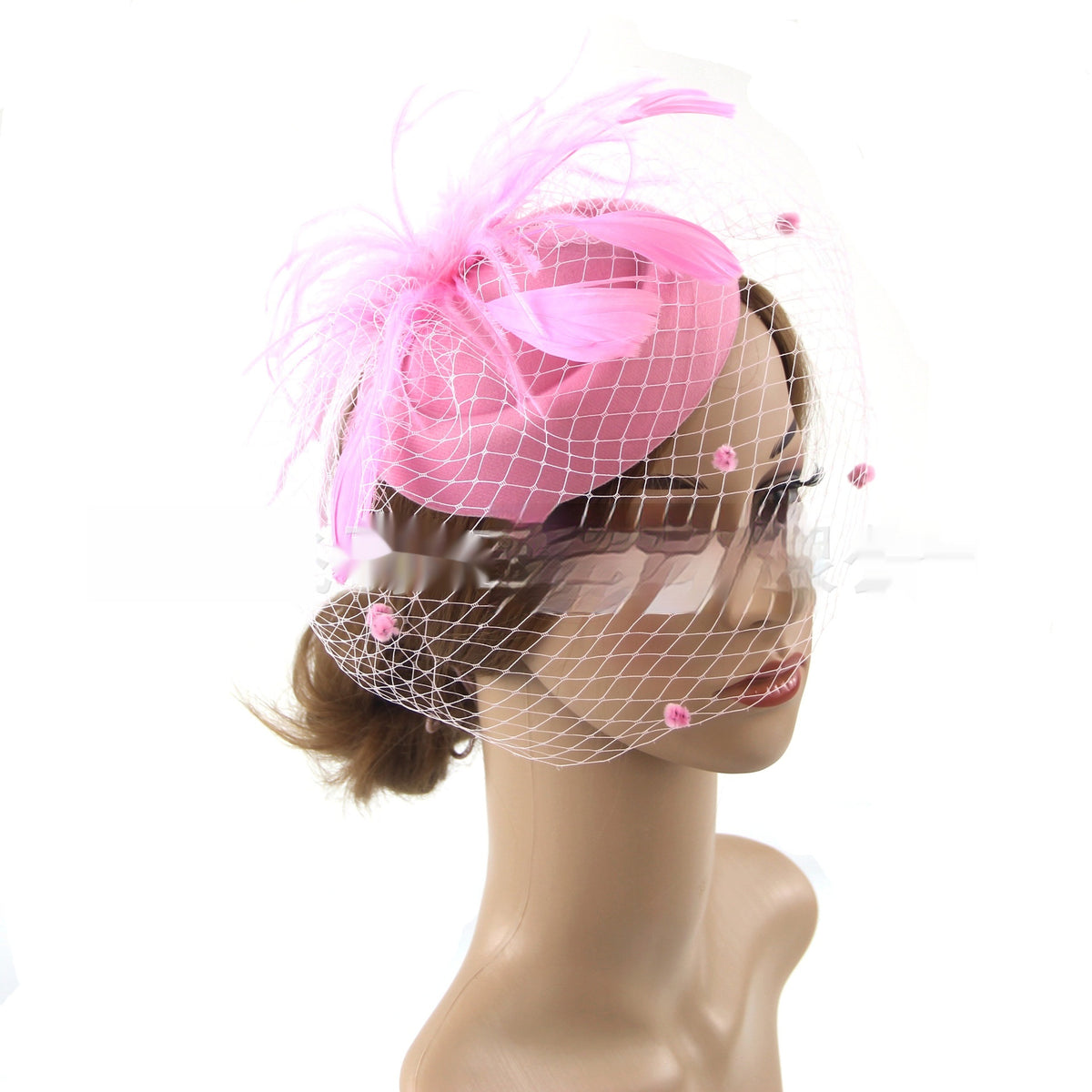 Vintage Bridal Veil Headdress with Flowers