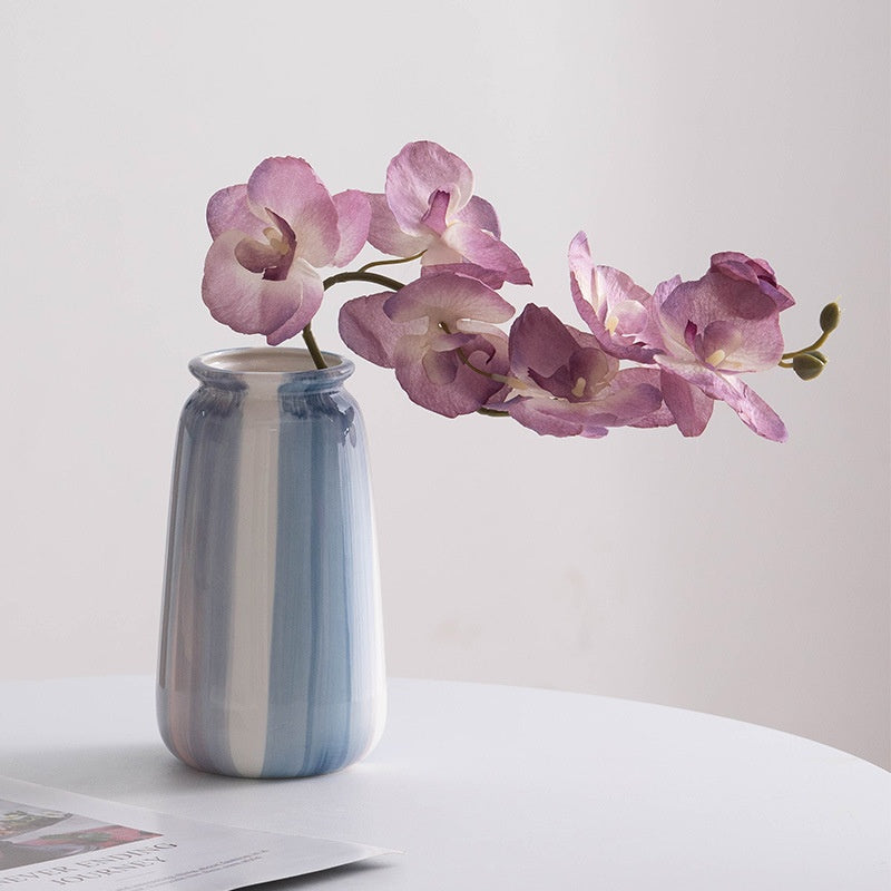 Hand Painted Ceramic Vase - Modern Simple Blue Home Decor