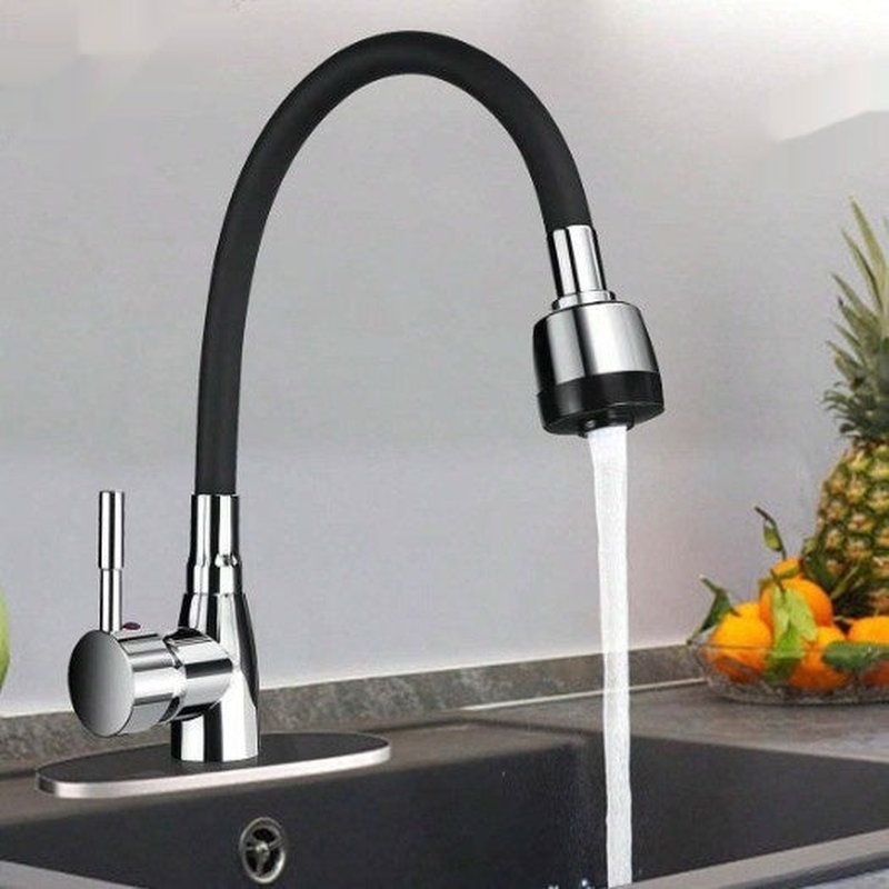 360-Degree Rotating Kitchen Sink Faucet Hot Cold Mixer Tap with Flexible Spout
