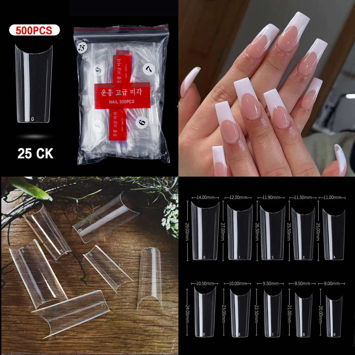 French Pointed Non-Marking Ballet Nail Art Tools - Transparent