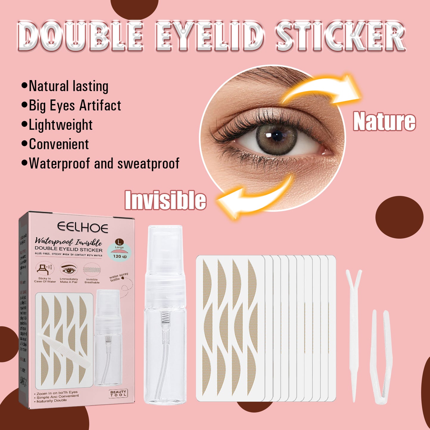 Invisible Lace Double Eyelid Tape - Waterproof Natural Eye Lift Stickers