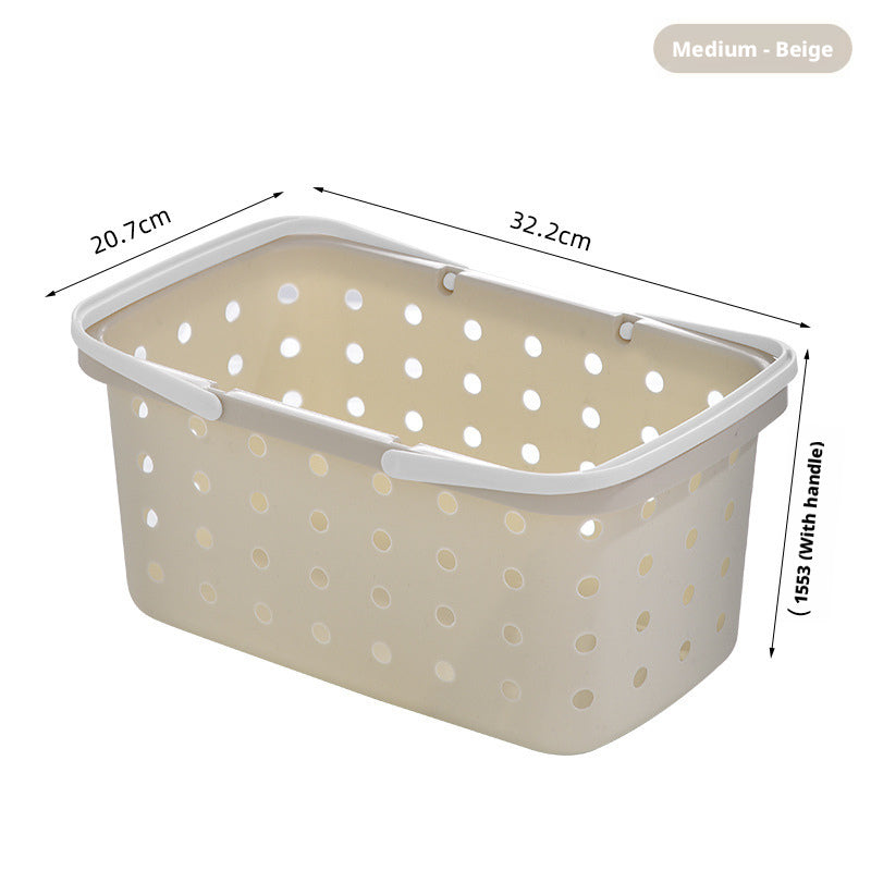 Medium Beige Clothes Basket - Durable Plastic Laundry Hamper, 1 Piece