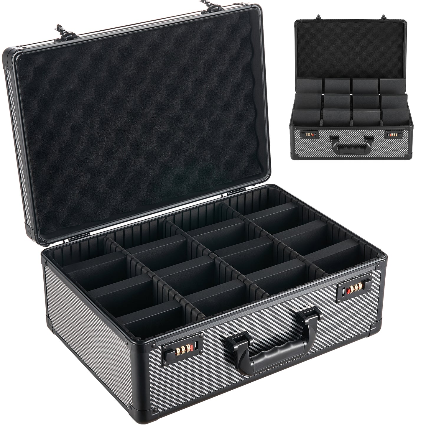 Trading Card Storage Box with Lock, Holds 130+ Cards, 4 Row PSA BGS SGC Deck Organizer