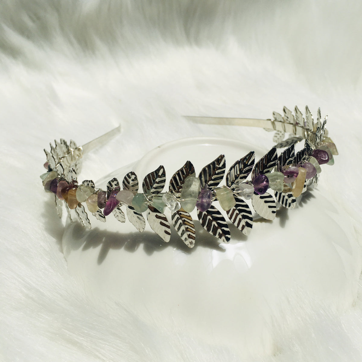 Natural Crystal Hairpin - Handmade Geometric Style