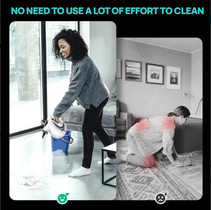 High-Pressure Steam Cleaner with 12 Accessories & Detachable Brush Head