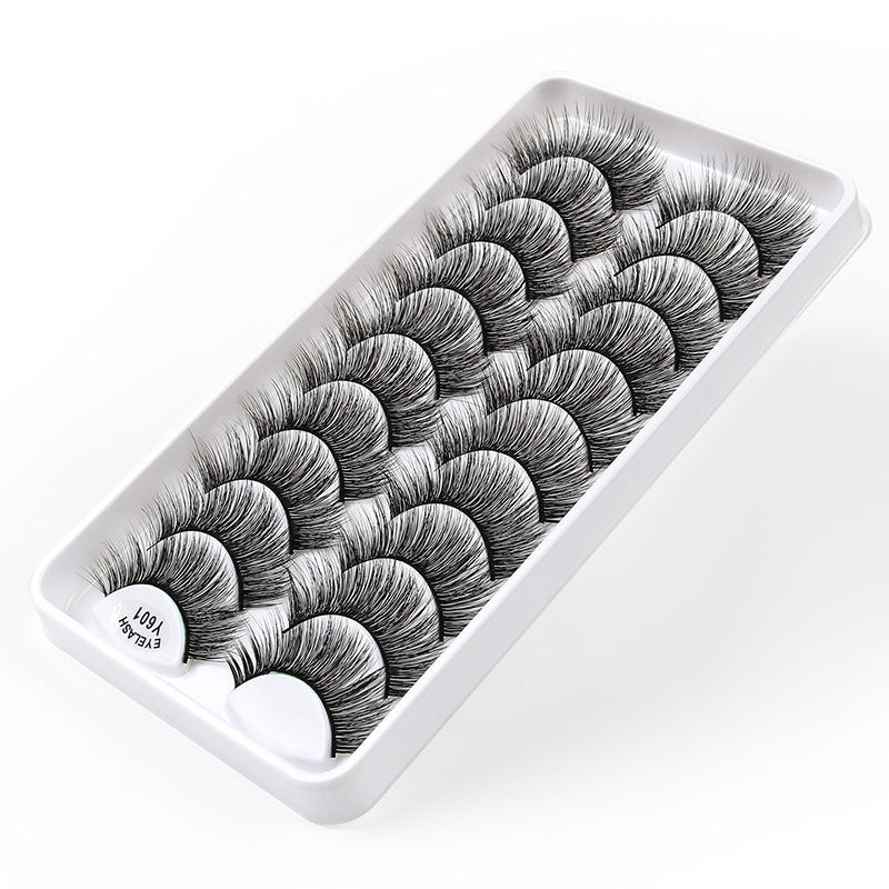 3D Imitation Mink False Eyelashes Natural Length - Pack of 10 Pairs