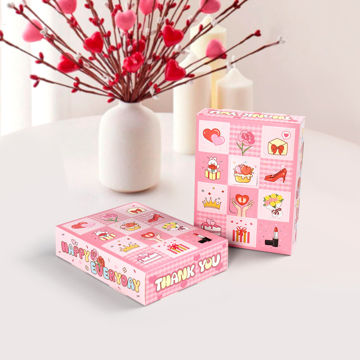 15-Pack Paper Bakery Gift Boxes with Dividers - Pink