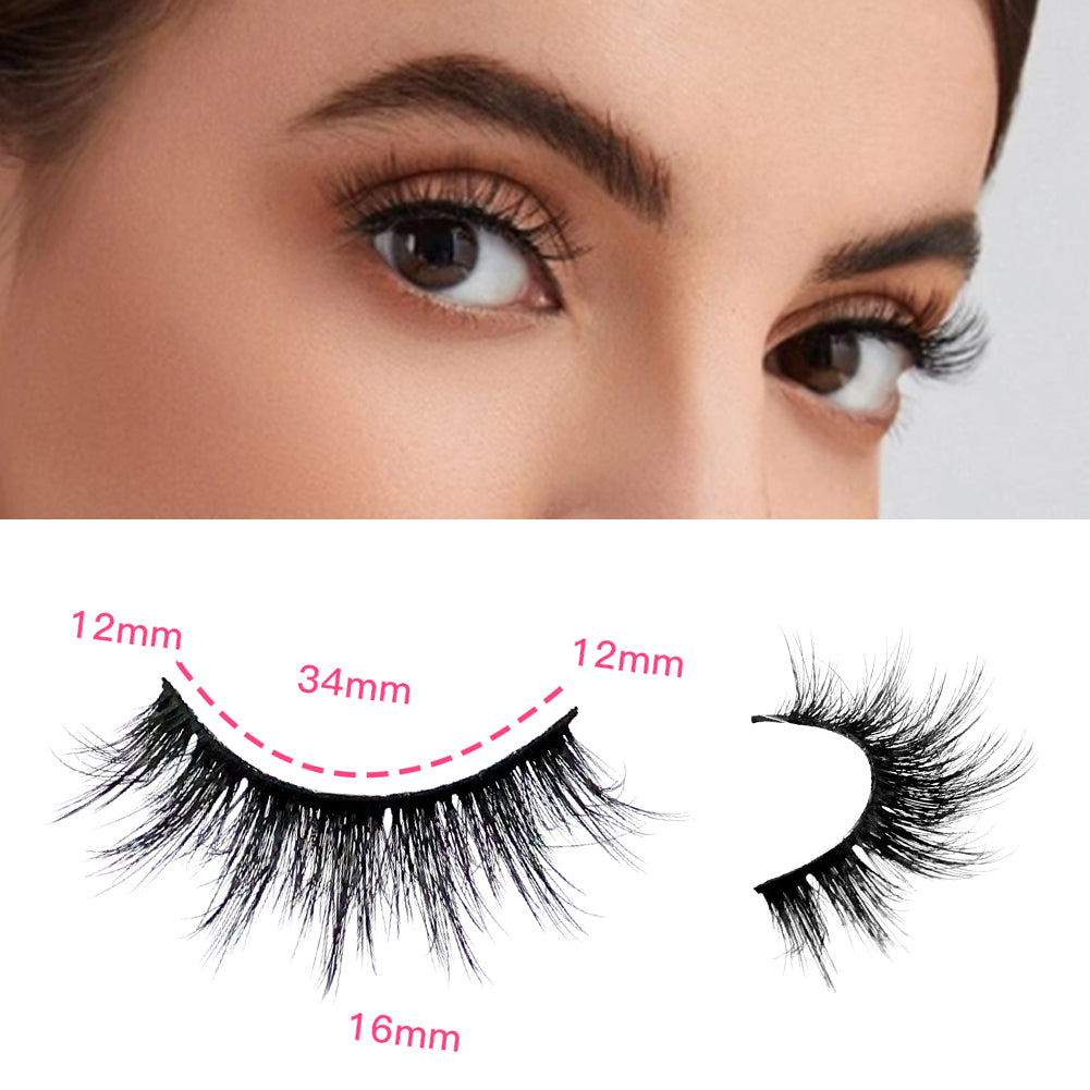 3D False Eyelashes - Multi-layered Realistic Soft Black Lashes