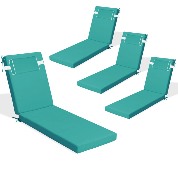 Waterproof Outdoor Chaise Lounge Cushion - 72x21x3 Inches