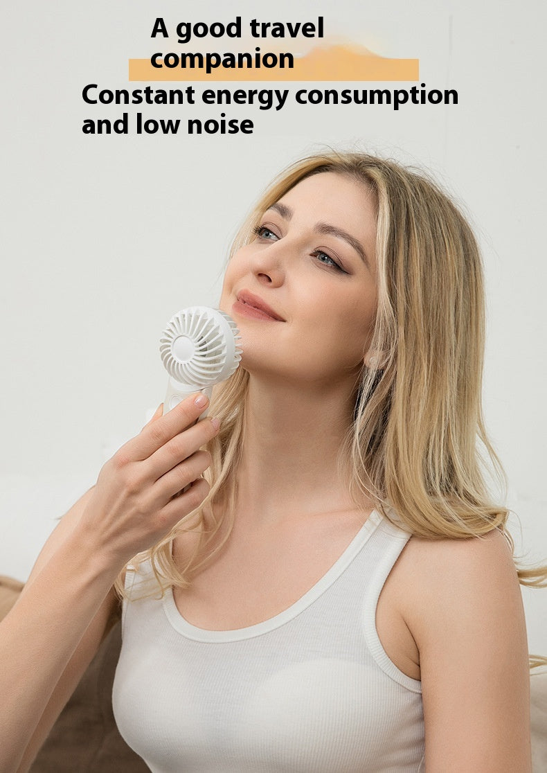 Portable Handheld Fan with Silicone Handle, USB Powered, Quiet Operation