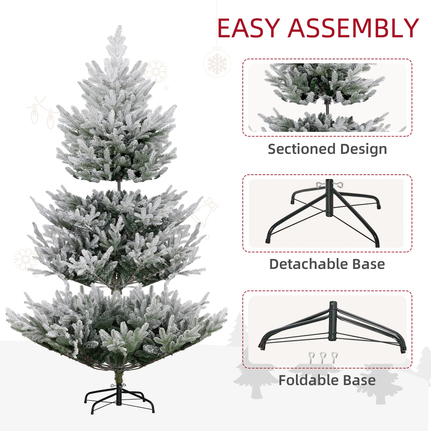6 FT Flocked Artificial Christmas Tree with 795 Tips - Green