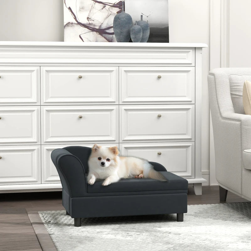 Pet Sofa Bed with Storage for Cats and Small Dogs - Dark Gray