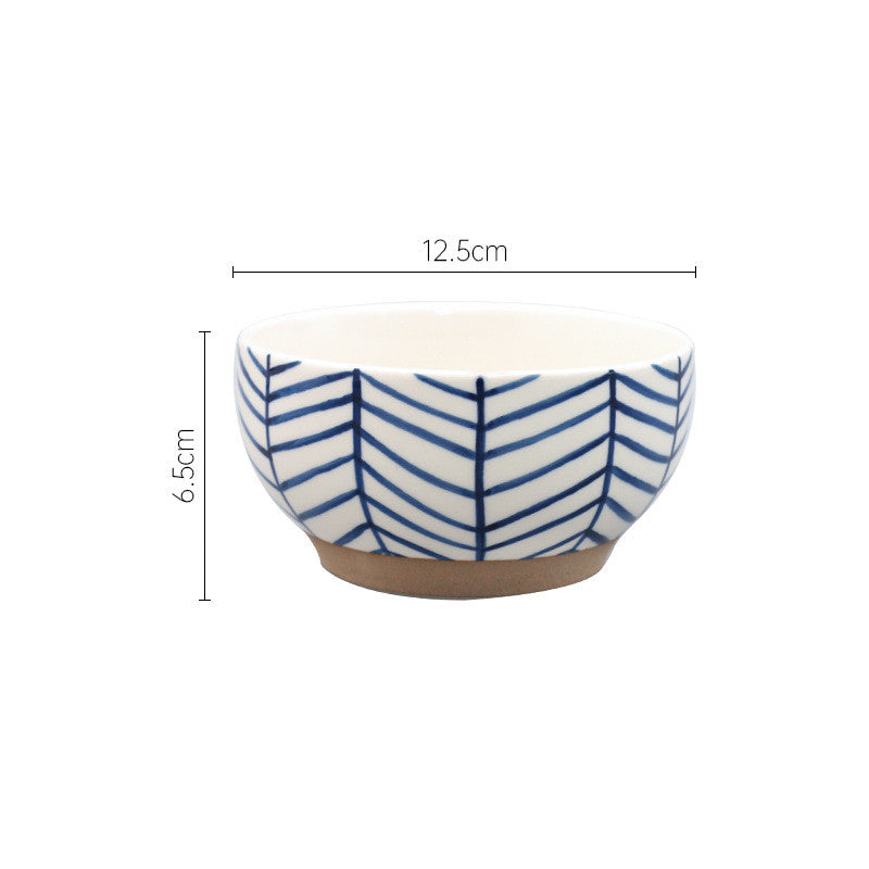 Hand-Painted Ceramic Soup Bowl 4-Inch Set of Creative Dinnerware for Home & Restaurant