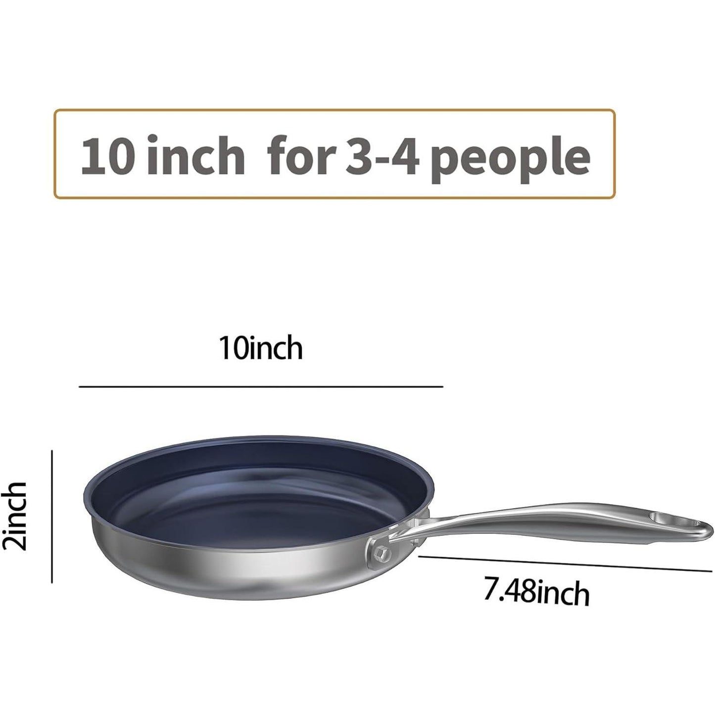 10-Inch Titanium Non-Stick Frying Pan - Dishwasher & Oven Safe