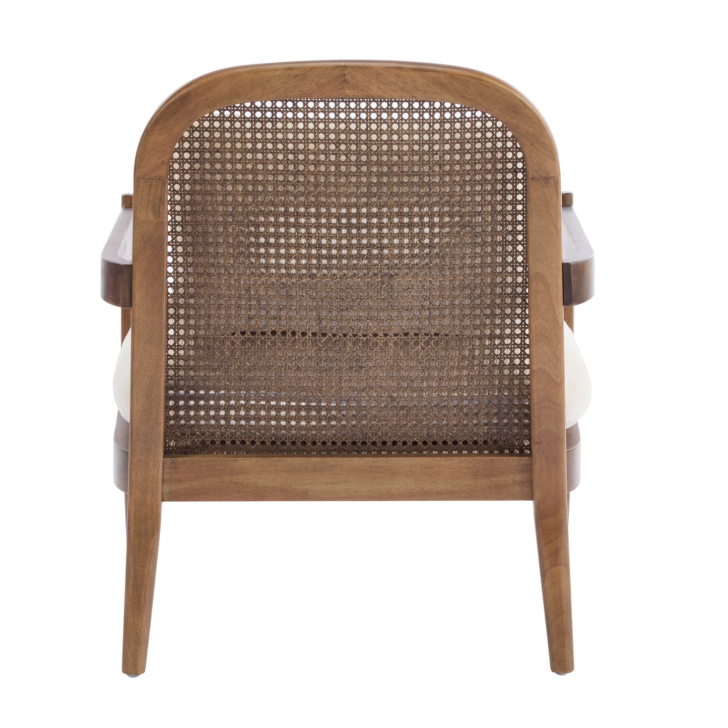 Mid-Century Modern Accent Chair Set - Light Brown & Beige Stripe