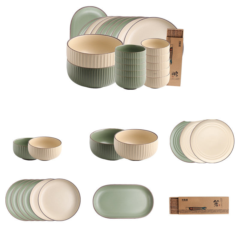 Porcelain Tableware Bowl and Dish Set - Nordic Style Kitchen Dinnerware
