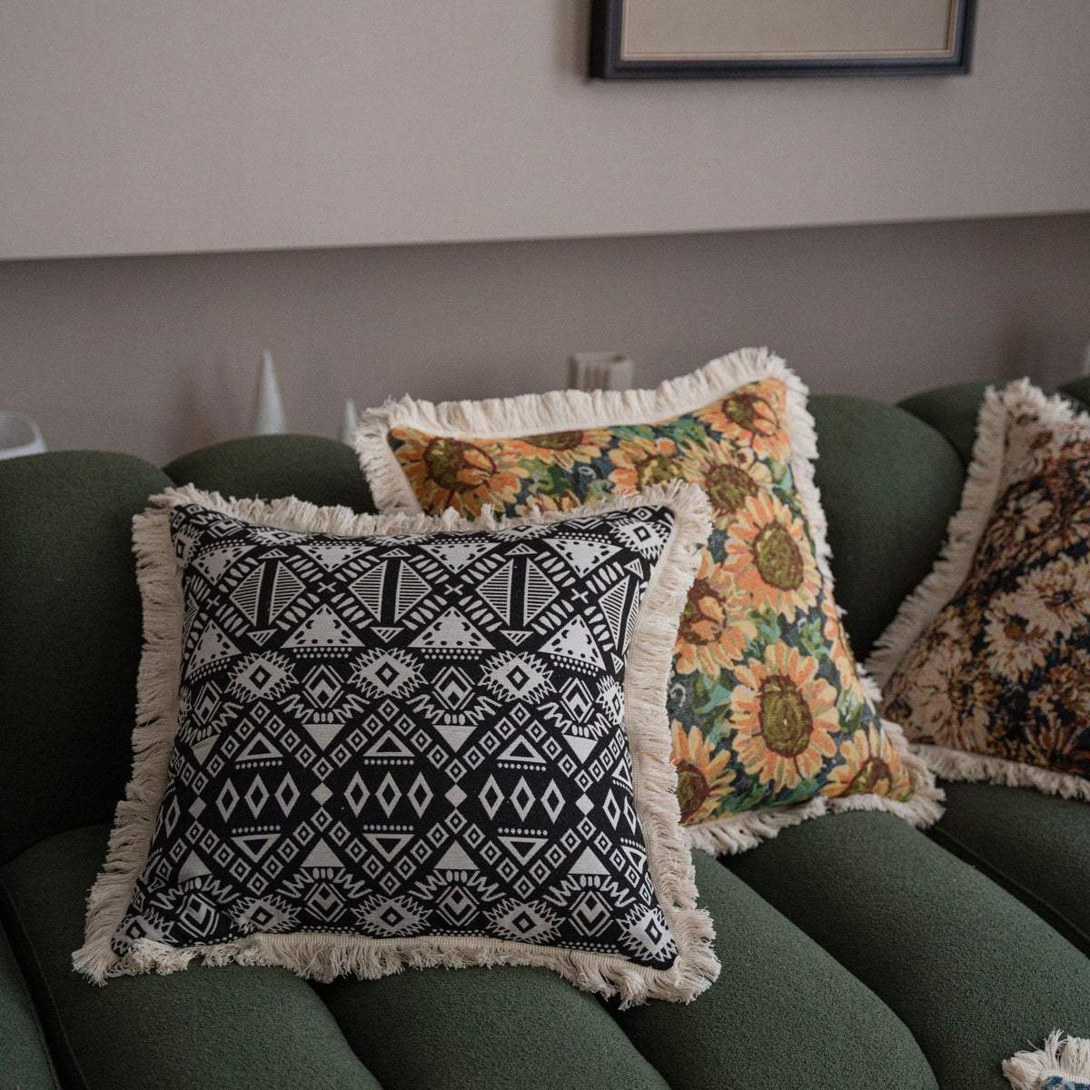 Multicolor Jacquard Sofa Pillow Cases - 45x45cm & 60x60cm Decorative Cushion Covers